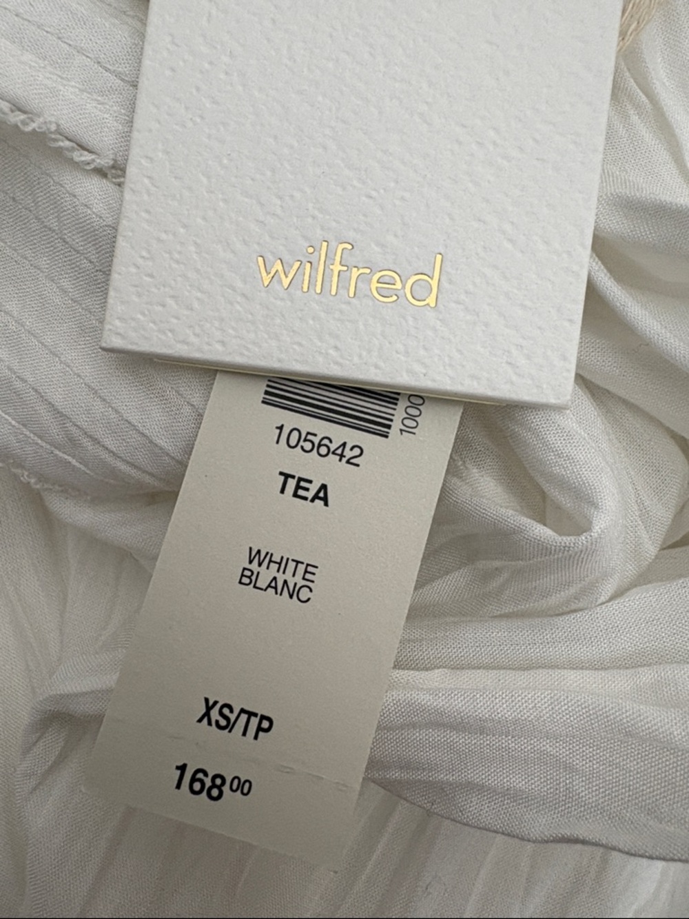 Aritzia Wilfred White Lightweight Pleated Tunic Tealight Dress 5642 - Picture 2 of 7